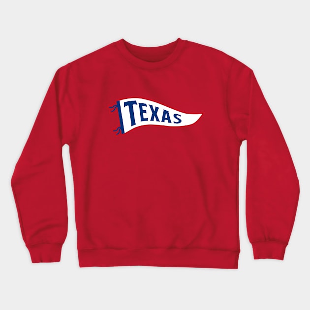 Texas Pennant - Red Crewneck Sweatshirt by KFig21